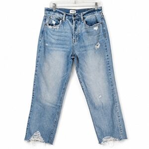 Pistola Jeans Womens 29 Charlie High Rise Straight Jeans Frayed Hem Distressed
